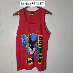 Vintage 80/90s Batman Red Large Tank Top Made in USA Single Stitch EUC